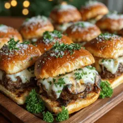 Sliders have surged in popularity as a versatile and crowd-pleasing food choice. These bite-sized burgers are perfect for a range of occasions, from casual family dinners to festive gatherings and sophisticated parties. Their small size allows for a variety of flavors and fillings, making them an ideal option for those looking to try different culinary combinations without the commitment of a full-sized burger. Among the myriad of slider options, Mini Mushroom Swiss Burger Sliders stand out as a delightful fusion of rich flavors and satisfying textures, sure to please any palate.