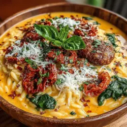 When it comes to comfort food, few dishes can compete with a creamy pasta that satisfies the soul. The Creamy Sun-Dried Tomato Orzo Delight is a delightful blend of flavors and textures, making it a standout choice for any occasion. This dish is not just about indulgence; it also incorporates nutritious elements, like fresh spinach, ensuring that it nourishes both the body and the palate. Whether you’re preparing a weeknight dinner, planning a meal prep session, or looking to impress guests at a gathering, this recipe is sure to become a favorite in your culinary repertoire.