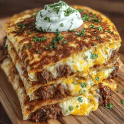 Fiery Flavor Explosion: Spicy Green Chili Beef Quesadillas