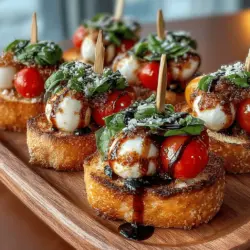 The Caprese salad, with its vibrant combination of fresh mozzarella, ripe tomatoes, and aromatic basil, has long been a staple in Italian cuisine. This classic dish is celebrated not only for its delightful flavors but also for its eye-catching presentation. Over the years, the Caprese concept has evolved into various forms, including skewers, which offer a fun and convenient way to enjoy these fresh ingredients. Enter the Mini Caprese Sandwich Skewers—a delightful appetizer or snack that captures the essence of the traditional salad while adding a modern twist.
