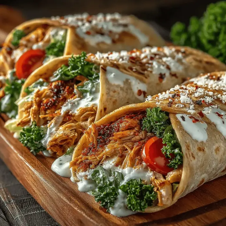 In the fast-paced world we live in, finding a meal that is both delicious and convenient can often feel like a daunting task. Enter the Spicy Chicken Caesar Salad Wraps—a perfect solution for busy individuals or families seeking a quick yet satisfying lunch or dinner option. This innovative dish takes the classic Caesar salad and wraps it in a soft tortilla, making it easy to enjoy on the go. The combination of tender, spicy chicken, crisp romaine lettuce, juicy cherry tomatoes, and creamy Caesar dressing creates a delightful blend of flavors and textures that are sure to please any palate. Not only are these wraps tasty, but they are also packed with nutrients, making them a wholesome choice for any meal.