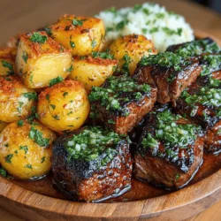 Sizzling Garlic Butter Steak Bites & Crispy Potatoes