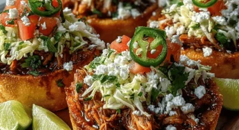 Spicy Green Chili Chicken Tostada Cups