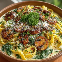 Savory Spinach & Mushroom Delight Pasta