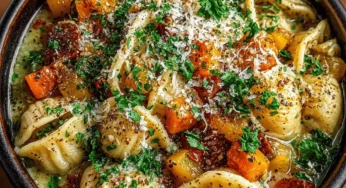 Harvest Delight Creamy Pasta Soup in a Crockpot