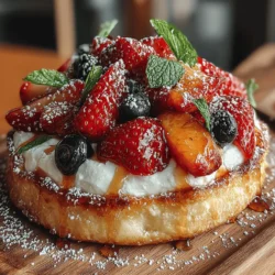 Roasted Fruit Pizza is an innovative and delightful twist on traditional pizza that breaks away from the savory norms, offering a sweet sensation that is sure to impress. This recipe combines the comfort of homemade pizza with the vibrant essence of seasonal fruits, creating a dessert that is both visually appealing and deliciously satisfying. Imagine a crisp, golden crust topped with a creamy spread and a medley of caramelized fruits, each bite delivering a harmonious blend of textures and flavors. Roasted Fruit Pizza is not just a dessert; it’s an experience that can elevate any gathering or serve as a special treat for yourself.
