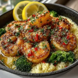 Zesty Lemon Garlic Shrimp with Broccoli Rice
