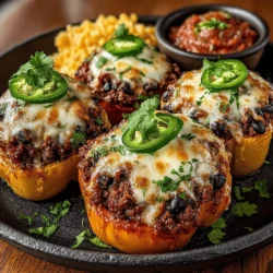Taco-Inspired Stuffed Bell Peppers are a vibrant, flavorful dish that seamlessly combines the beloved elements of tacos with the healthy benefits of bell peppers. As a delightful twist on traditional taco recipes, this dish showcases the best of both worlds: the comforting, familiar flavors of taco fillings and the nutritious profile of fresh vegetables. Each stuffed pepper is a colorful package filled with a hearty blend of ground meat, beans, corn, and an array of spices, making it not just a meal but a feast for the senses. Whether you're planning a family dinner, hosting a gathering, or simply craving a wholesome and satisfying meal, these stuffed peppers are sure to become a favorite in your culinary repertoire.