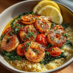 In the realm of healthy and vibrant meals, the Zesty Lemon Garlic Shrimp & Quinoa Bowls stand out as a perfect blend of flavor and nutrition. This dish not only tantalizes the taste buds but also nourishes the body, making it an ideal choice for both casual weeknight dinners and special occasions. The combination of succulent shrimp, fluffy quinoa, and the bright, zesty accents of lemon and garlic creates a meal that is as visually appealing as it is delicious.
