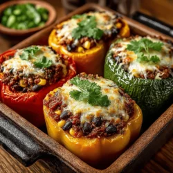 Cheesy Beef Delight Stuffed Peppers