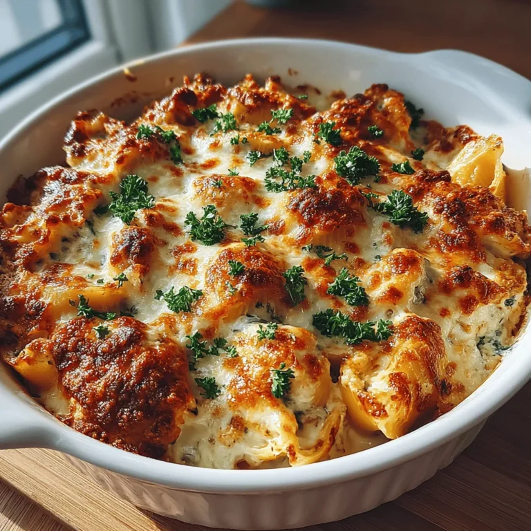 When it comes to comfort food, few dishes can compete with the delightful experience of Cheesy Spinach and Chicken Stuffed Shells. This recipe embodies what it means to indulge in a hearty meal, combining the creamy richness of ricotta and mozzarella with the nutritious benefits of spinach and tender shredded chicken. Enveloped in generous pasta shells and generously coated with marinara sauce, this dish is not just a treat for the palate; it's also a feast for the eyes. Perfect for family gatherings or a cozy dinner at home, these stuffed shells promise to satisfy cravings and bring everyone together around the dinner table.