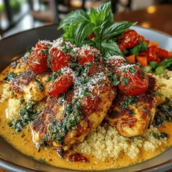 Savory Creamy Tomato Basil Chicken with Quinoa