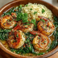 Zesty Lemon Garlic Shrimp & Spinach Bowls